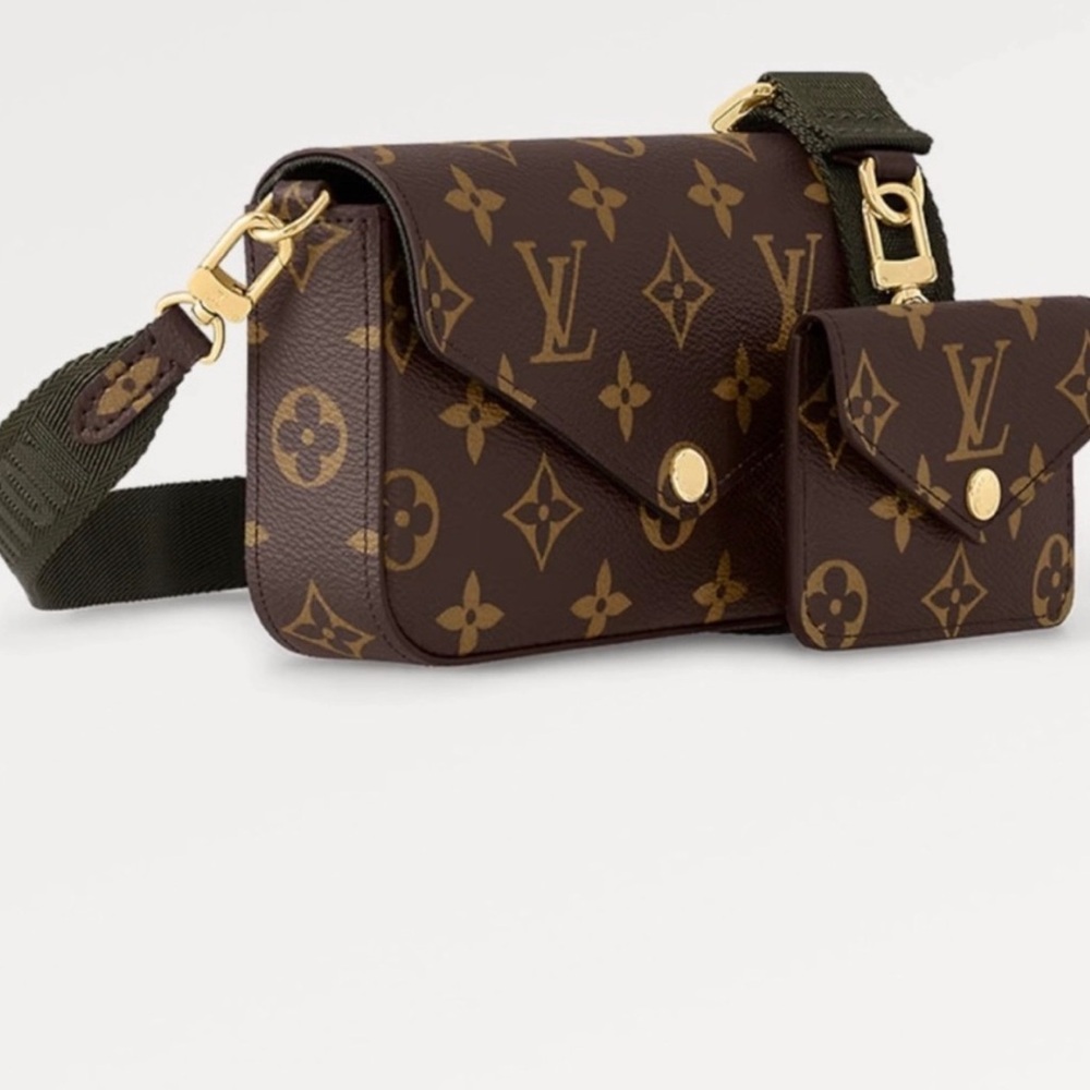 Louis Vuitton Brown Crossbody Bag with Monogram Design and Adjustable Strap